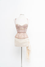 Load image into Gallery viewer, VICTORIA SECRET x Blush, Gold Metallic Lace Corset (XS, B Cup)
