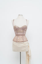Load image into Gallery viewer, VICTORIA SECRET x Blush, Gold Metallic Lace Corset (XS, B Cup)