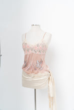Load image into Gallery viewer, Vintage x FREE FOR HUMANITY Pink Sequin, Lace Silk Tank (M)