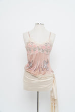 Load image into Gallery viewer, Vintage x FREE FOR HUMANITY Pink Sequin, Lace Silk Tank (M)