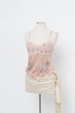Load image into Gallery viewer, Vintage x FREE FOR HUMANITY Pink Sequin, Lace Silk Tank (M)