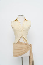 Load image into Gallery viewer, Vintage x Made in India x Light Yellow Cotton Vest (M, L)