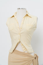 Load image into Gallery viewer, Vintage x Made in India x Light Yellow Cotton Vest (M, L)