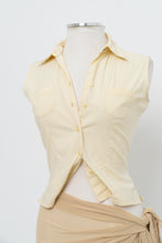 Load image into Gallery viewer, Vintage x Made in India x Light Yellow Cotton Vest (M, L)