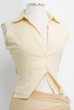 Load image into Gallery viewer, Vintage x Made in India x Light Yellow Cotton Vest (M, L)