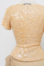 Load image into Gallery viewer, Vintage x Made in Hong Kong x DEBBIE SHUCHAT Yellow Irridescent Sequin Knit Top (M, L)