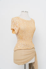 Load image into Gallery viewer, Vintage x Made in Hong Kong x DEBBIE SHUCHAT Yellow Irridescent Sequin Knit Top (M, L)