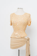 Load image into Gallery viewer, Vintage x Made in Hong Kong x DEBBIE SHUCHAT Yellow Irridescent Sequin Knit Top (M, L)