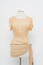 Load image into Gallery viewer, Vintage x Made in Hong Kong x DEBBIE SHUCHAT Yellow Irridescent Sequin Knit Top (M, L)