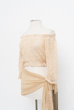 Load image into Gallery viewer, Vintage x Made in Positano x CASA MASTRO Gold, Cream Knit Off-Shoulder Crop (XS-M)