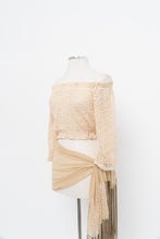 Load image into Gallery viewer, Vintage x Made in Positano x CASA MASTRO Gold, Cream Knit Off-Shoulder Crop (XS-M)