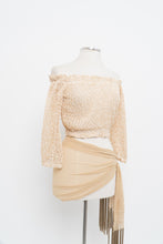 Load image into Gallery viewer, Vintage x Made in Positano x CASA MASTRO Gold, Cream Knit Off-Shoulder Crop (XS-M)