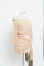 Load image into Gallery viewer, Vintage x Made in Positano x CASA MASTRO Gold, Cream Knit Off-Shoulder Crop (XS-M)