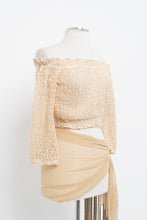 Load image into Gallery viewer, Vintage x Made in Positano x CASA MASTRO Gold, Cream Knit Off-Shoulder Crop (XS-M)