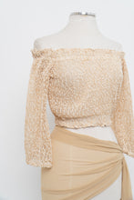Load image into Gallery viewer, Vintage x Made in Positano x CASA MASTRO Gold, Cream Knit Off-Shoulder Crop (XS-M)