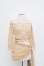 Load image into Gallery viewer, Vintage x Made in Positano x CASA MASTRO Gold, Cream Knit Off-Shoulder Crop (XS-M)