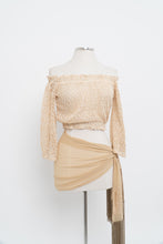 Load image into Gallery viewer, Vintage x Made in Positano x CASA MASTRO Gold, Cream Knit Off-Shoulder Crop (XS-M)