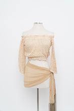 Load image into Gallery viewer, Vintage x Made in Positano x CASA MASTRO Gold, Cream Knit Off-Shoulder Crop (XS-M)