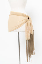 Load image into Gallery viewer, Vintage x Beige Sheer Fringe Embroidered Scaf