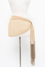 Load image into Gallery viewer, Vintage x Beige Sheer Fringe Embroidered Scaf