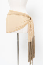 Load image into Gallery viewer, Vintage x Beige Sheer Fringe Embroidered Scaf