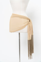 Load image into Gallery viewer, Vintage x Beige Sheer Fringe Embroidered Scaf