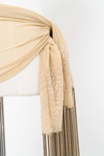 Load image into Gallery viewer, Vintage x Beige Sheer Fringe Embroidered Scaf