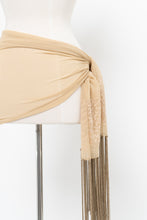 Load image into Gallery viewer, Vintage x Beige Sheer Fringe Embroidered Scaf