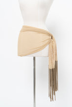 Load image into Gallery viewer, Vintage x Beige Sheer Fringe Embroidered Scaf