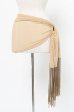 Load image into Gallery viewer, Vintage x Beige Sheer Fringe Embroidered Scaf