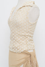 Load image into Gallery viewer, Vintage x Butter Yellow, White Lace Collared Tank (S)