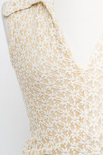 Load image into Gallery viewer, Vintage x Butter Yellow, White Lace Collared Tank (S)