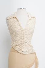 Load image into Gallery viewer, Vintage x Butter Yellow, White Lace Collared Tank (S)
