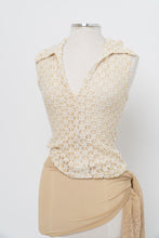 Load image into Gallery viewer, Vintage x Butter Yellow, White Lace Collared Tank (S)