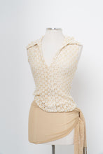 Load image into Gallery viewer, Vintage x Butter Yellow, White Lace Collared Tank (S)
