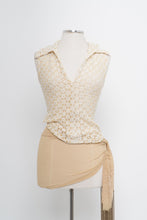 Load image into Gallery viewer, Vintage x Butter Yellow, White Lace Collared Tank (S)