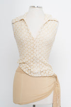 Load image into Gallery viewer, Vintage x Butter Yellow, White Lace Collared Tank (S)