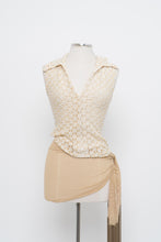 Load image into Gallery viewer, Vintage x Butter Yellow, White Lace Collared Tank (S)
