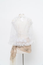 Load image into Gallery viewer, Vintage x White Sheer Mesh Embroidered Frily Vest (XS, S)