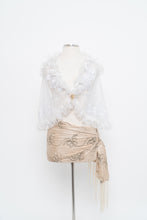 Load image into Gallery viewer, Vintage x White Sheer Mesh Embroidered Frily Vest (XS, S)