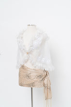 Load image into Gallery viewer, Vintage x White Sheer Mesh Embroidered Frily Vest (XS, S)