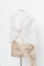 Load image into Gallery viewer, Vintage x White Sheer Mesh Embroidered Frily Vest (XS, S)