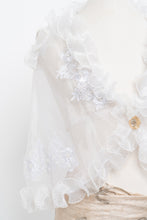 Load image into Gallery viewer, Vintage x White Sheer Mesh Embroidered Frily Vest (XS, S)