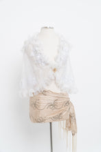 Load image into Gallery viewer, Vintage x White Sheer Mesh Embroidered Frily Vest (XS, S)