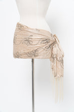 Load image into Gallery viewer, Vintage x Beige Silk Embroidered Fringe Scarf