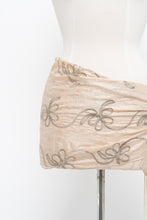 Load image into Gallery viewer, Vintage x Beige Silk Embroidered Fringe Scarf