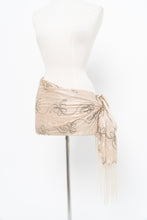 Load image into Gallery viewer, Vintage x Beige Silk Embroidered Fringe Scarf