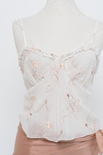 Load image into Gallery viewer, Vintage x LA VIE EN ROSE White Sheer Embroidered Tank (M, L)