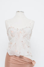 Load image into Gallery viewer, Vintage x LA VIE EN ROSE White Sheer Embroidered Tank (M, L)