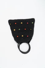 Load image into Gallery viewer, Vintage x Black Straw Beaded Floral Purse